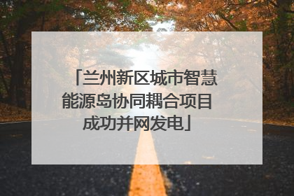 兰州新区城市智慧能源岛协同耦合项目成功并网发电