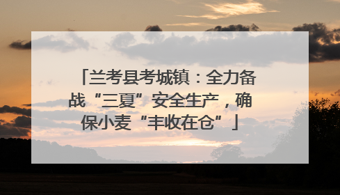 兰考县考城镇：全力备战“三夏”安全生产，确保小麦“丰收在仓”