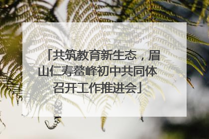 共筑教育新生态，眉山仁寿鳌峰初中共同体召开工作推进会