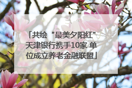 共绘“最美夕阳红” 天津银行携手10家 单位成立养老金融联盟