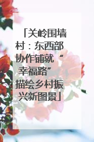 关岭围墙村：东西部协作铺就“幸福路” 描绘乡村振兴新图景