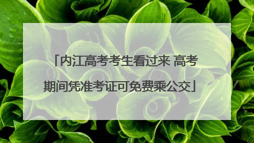 内江高考考生看过来 高考期间凭准考证可免费乘公交