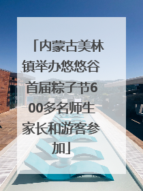 内蒙古美林镇举办悠悠谷首届粽子节600多名师生家长和游客参加