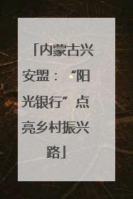 内蒙古兴安盟：“阳光银行”点亮乡村振兴路