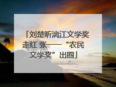 刘楚昕漓江文学奖走红 张一一“农民文学奖”出圈