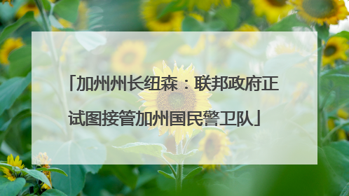 加州州长纽森：联邦政府正试图接管加州国民警卫队