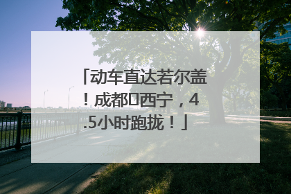 动车直达若尔盖！成都⇄西宁，4.5小时跑拢！