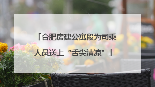 合肥房建公寓段为司乘人员送上“舌尖清凉”