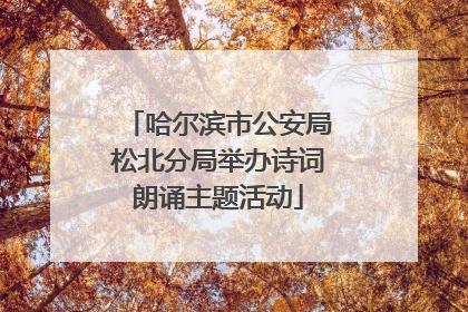 哈尔滨市公安局松北分局举办诗词朗诵主题活动