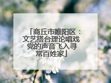 商丘市睢阳区：文艺搭台理论唱戏 党的声音飞入寻常百姓家