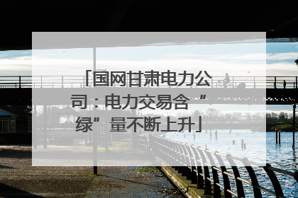 国网甘肃电力公司：电力交易含“绿”量不断上升