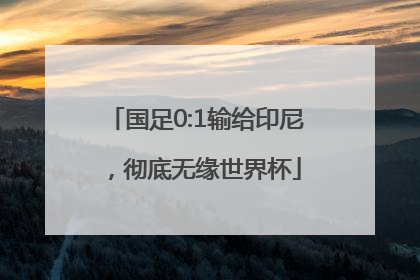 国足0:1输给印尼，彻底无缘世界杯