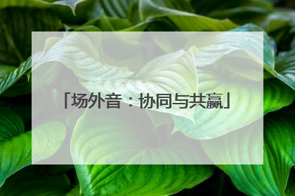 场外音：协同与共赢