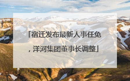 宿迁发布最新人事任免，洋河集团董事长调整