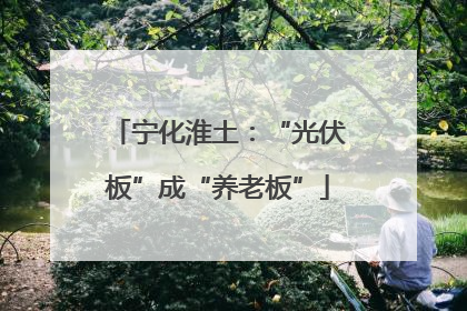 宁化淮土：“光伏板”成“养老板”