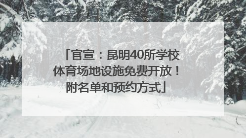 官宣：昆明40所学校体育场地设施免费开放！附名单和预约方式