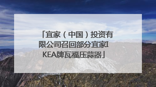 宜家（中国）投资有限公司召回部分宜家IKEA牌瓦福压蒜器