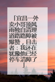 宜昌一外卖小哥顶风雨独自清理道路路障被爆赞，目击者：我还在犹豫他已经停车清障了