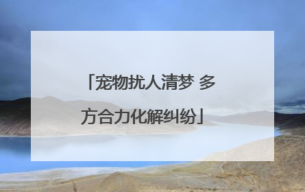 宠物扰人清梦 多方合力化解纠纷