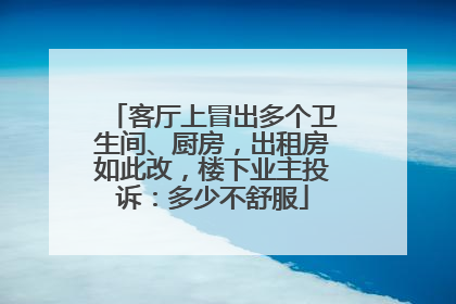 客厅上冒出多个卫生间、厨房，出租房如此改，楼下业主投诉：多少不舒服