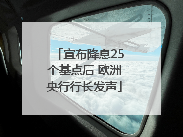 宣布降息25个基点后 欧洲央行行长发声