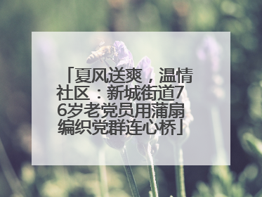 夏风送爽，温情社区：新城街道76岁老党员用蒲扇编织党群连心桥