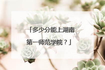 多少分能上湖南第一师范学院？