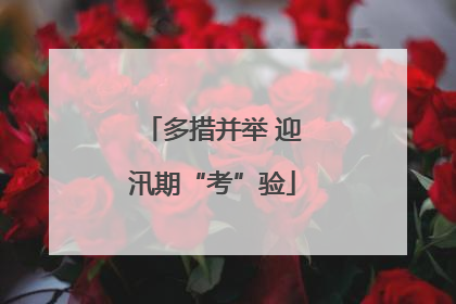 多措并举 迎汛期“考”验