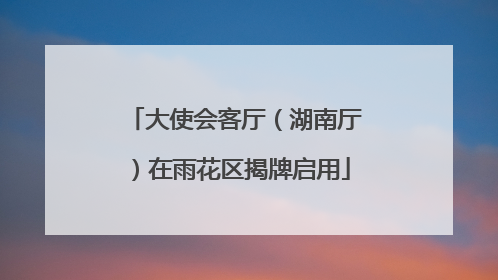 大使会客厅（湖南厅）在雨花区揭牌启用