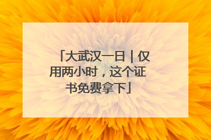 大武汉一日｜仅用两小时，这个证书免费拿下