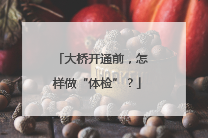 大桥开通前，怎样做“体检”？