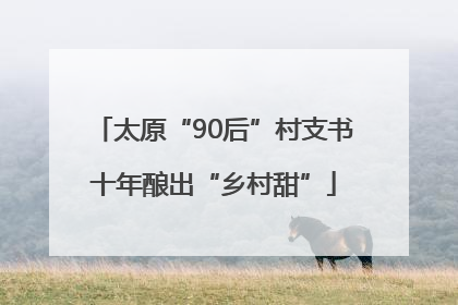 太原“90后”村支书十年酿出“乡村甜”