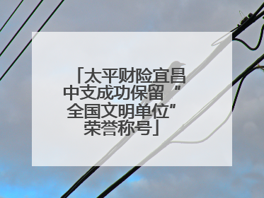 太平财险宜昌中支成功保留“全国文明单位”荣誉称号