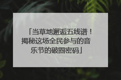 当草地邂逅五线谱！揭秘这场全民参与的音乐节的破圈密码