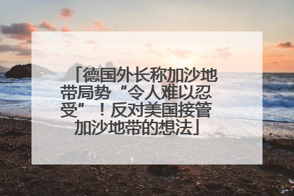 德国外长称加沙地带局势“令人难以忍受”！反对美国接管加沙地带的想法