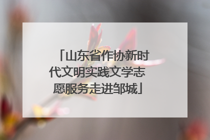 山东省作协新时代文明实践文学志愿服务走进邹城