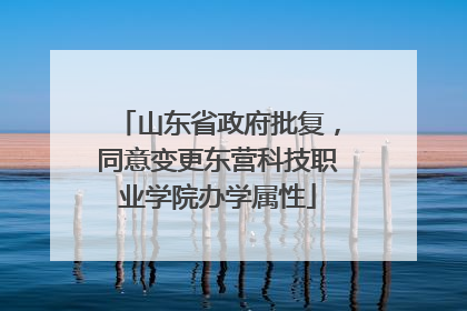 山东省政府批复，同意变更东营科技职业学院办学属性