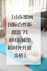 山东擘画国际合作新愿景 718对友城架起对外开放金桥