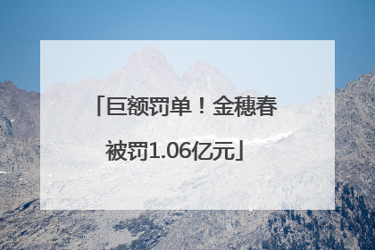 巨额罚单！金穗春被罚1.06亿元