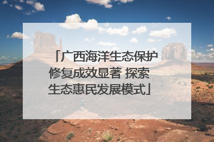 广西海洋生态保护修复成效显著 探索生态惠民发展模式