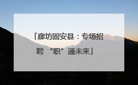 廊坊固安县：专场招聘 “职”通未来