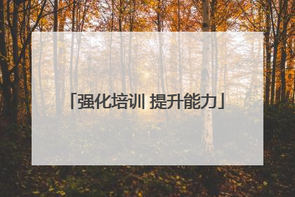 强化培训 提升能力