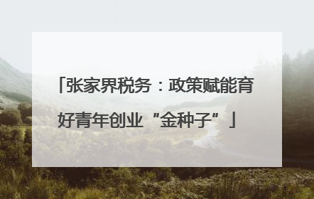 张家界税务：政策赋能育好青年创业“金种子”