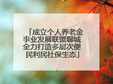 成立个人养老金事业发展联盟聊城全力打造多层次便民利民社保生态