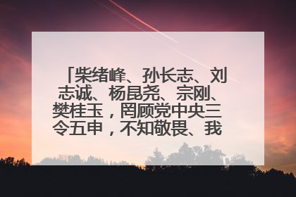 柴绪峰、孙长志、刘志诚、杨昆尧、宗刚、樊桂玉，罔顾党中央三令五申，不知敬畏、我行我素、肆意妄为！