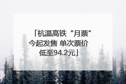 杭温高铁“月票”今起发售 单次票价低至94.2元