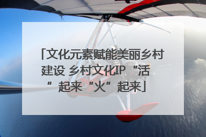 文化元素赋能美丽乡村建设 乡村文化IP“活”起来“火”起来