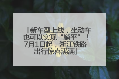 新车型上线，坐动车也可以实现“躺平”！7月1日起，浙江铁路出行惊喜满满