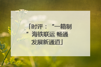时评：“一箱制”海铁联运 畅通发展新通道