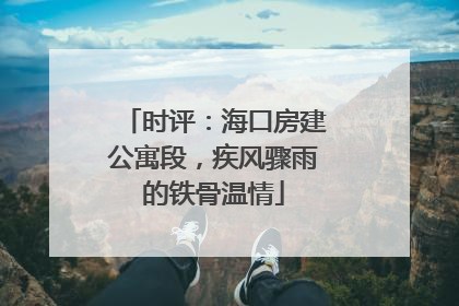 时评：海口房建公寓段，疾风骤雨的铁骨温情